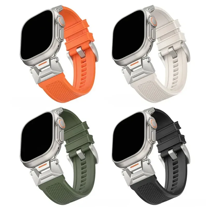 Rugged Silicone Sports Strap for Smartwatch